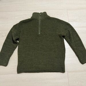 3/$10 Green Quarter Zip Knit Sweater Jacket
